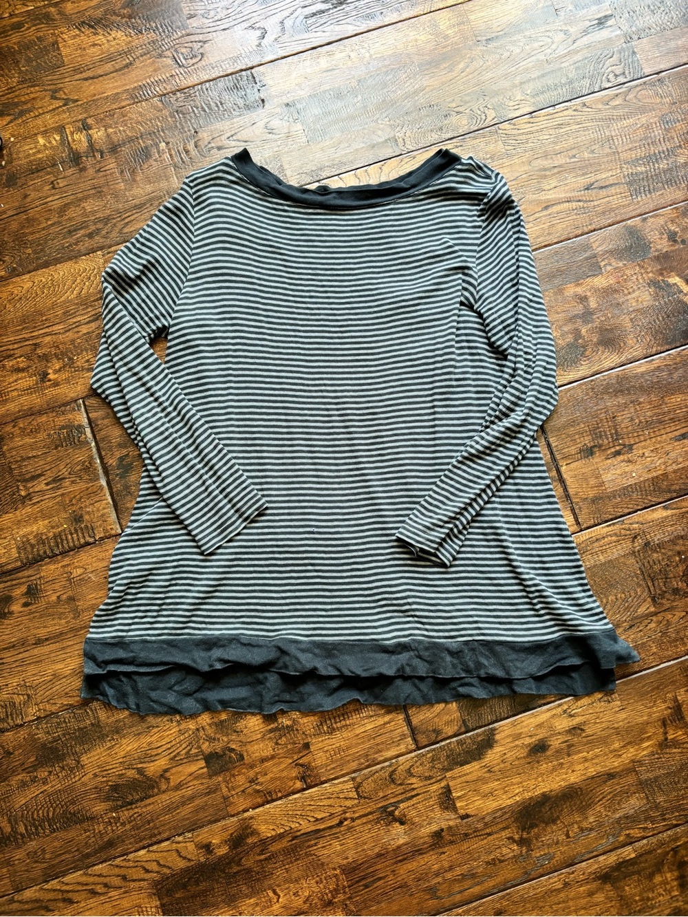 J. Jill prima cotton tshirt long sleeve size large blue striped